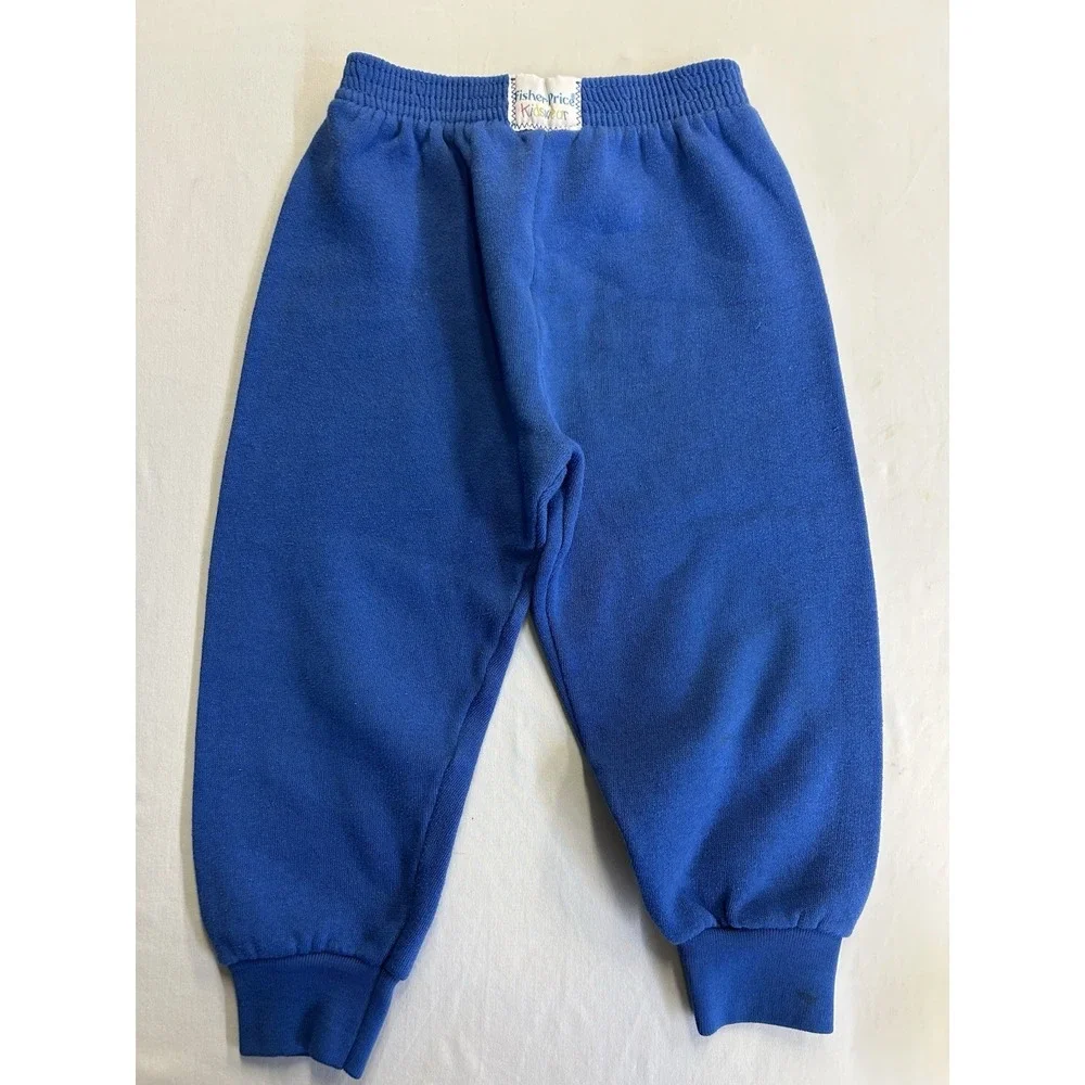 Vintage Fisher-Price Kidswear Blue Sweatpants Toddler 2T Fleece Joggers 90s